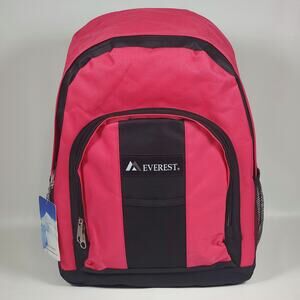 Everest‎ Luggage 17" Backpack Front Side Pockets Hot Pink Black Large BP2072 NWT